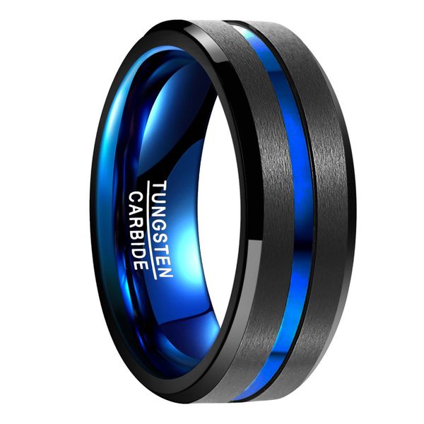 nuncad brand double-color tungsten steel ring 8mm wide black blue for men and women 4-17 yards with half a yard, Silver
nuncad brand double-color tungsten steel ring 8mm wide black blue for men and women 4-17 yards with half a yard, Silver