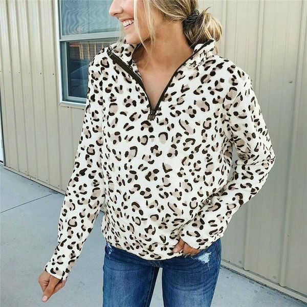 casual fleece sweatshirt women 2020 leopard print zip faux fur oversized winter fluffy hoodie female coat pullovers, Black
casual fleece sweatshirt women 2020 leopard print zip faux fur oversized winter fluffy hoodie female coat pullovers, Black