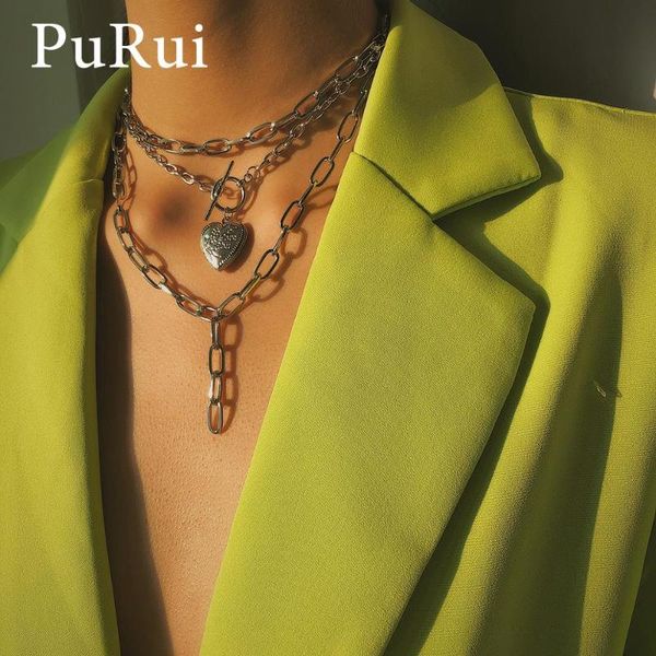 heart locket necklace women punk choker carved love letter pendant necklace layered long chain statement jewelry, Silver
heart locket necklace women punk choker carved love letter pendant necklace layered long chain statement jewelry, Silver