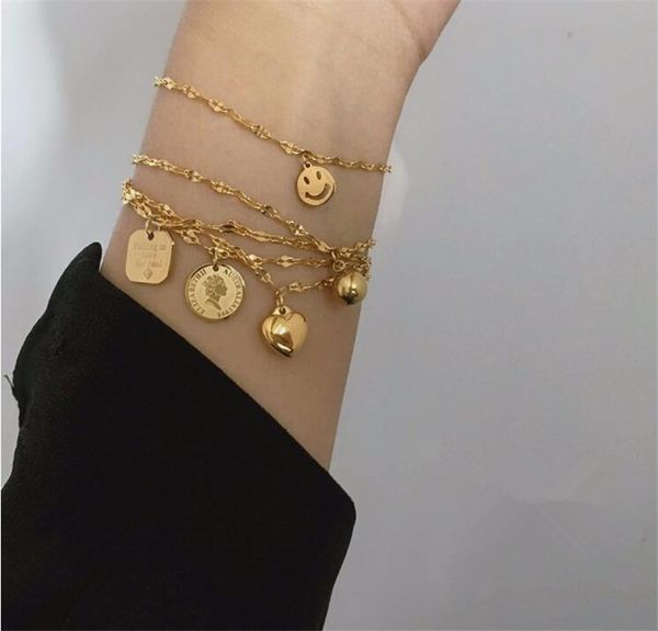 yun ruo smiling face gold bracelet heart woman birthday gift fashion 316l titainum steel jewelry yellow gold plated never fade, Black
yun ruo smiling face gold bracelet heart woman birthday gift fashion 316l titainum steel jewelry yellow gold plated never fade, Black