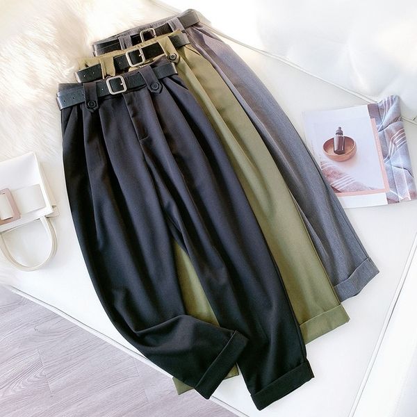 ladies suit daddy pants high waist harem pants autumn and winter new loose straight leg thin all-match casual nine-point, Black;white
ladies suit daddy pants high waist harem pants autumn and winter new loose straight leg thin all-match casual nine-point, Black;white