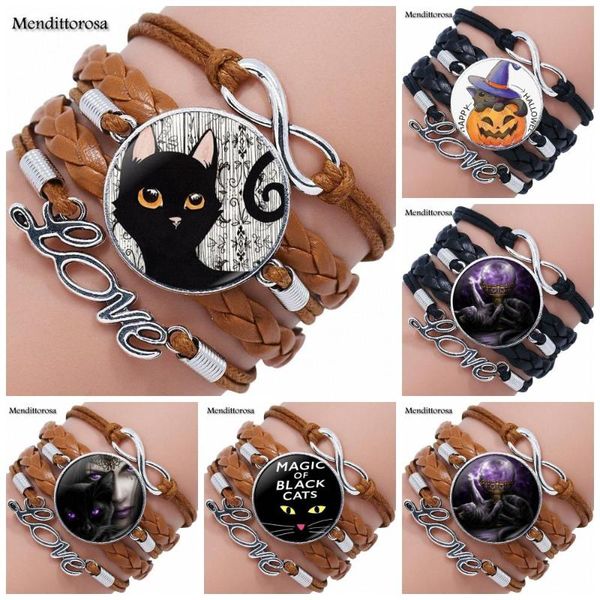 ej glaze black cat magic for women party jewelry with glass cabochon multilayer black/brown leather bracelet bangle, Golden;silver
ej glaze black cat magic for women party jewelry with glass cabochon multilayer black/brown leather bracelet bangle, Golden;silver