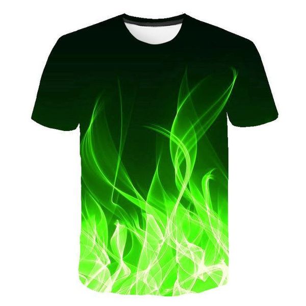 3d blue red flaming streatwear asian 3d print shirts horror anime kawaii men clothing