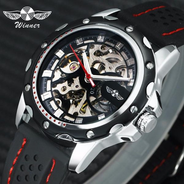wristwatches winner official 2021 fashion men automatic mechanical watches skeleton luminous hands rubber strap sport clock, Slivery;brown
wristwatches winner official 2021 fashion men automatic mechanical watches skeleton luminous hands rubber strap sport clock, Slivery;brown