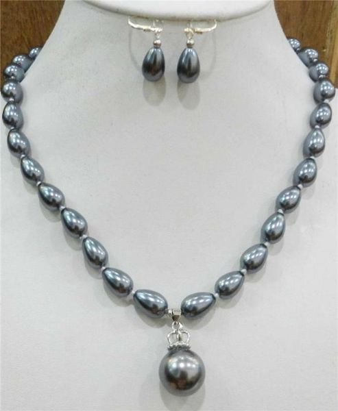 teardrop dark gray akoya cultured shell pearl necklace earring & 16mm pendant, Silver
teardrop dark gray akoya cultured shell pearl necklace earring & 16mm pendant, Silver
