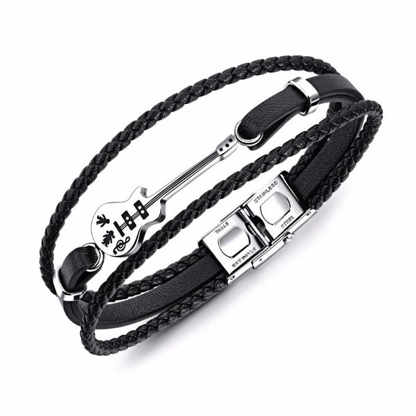 fate love fashion black leather punk guitar charm male men statement wrap bracelet bangles jewelry new 2020, Golden;silver
fate love fashion black leather punk guitar charm male men statement wrap bracelet bangles jewelry new 2020, Golden;silver