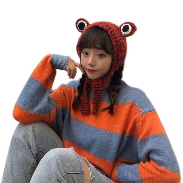 cute frog eye weave knit skullies beanie hat solid color winter warm earflap cap b2qe, Blue;gray
cute frog eye weave knit skullies beanie hat solid color winter warm earflap cap b2qe, Blue;gray