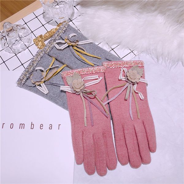 new women korean touch screen glove five finger cashmere thick double layer female students winter gloves, Blue;gray
new women korean touch screen glove five finger cashmere thick double layer female students winter gloves, Blue;gray