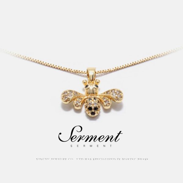 pendant necklaces serment charm fashion honey bee necklace crystal zircon gilded for women valentine's day gifts, Silver
pendant necklaces serment charm fashion honey bee necklace crystal zircon gilded for women valentine's day gifts, Silver