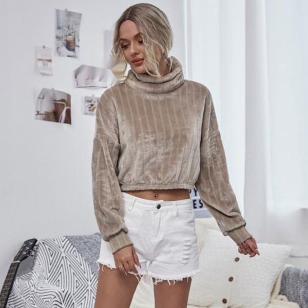 2020 design short umbilical women's plush long sleeve high collar 2020 design short umbilical women's plush long sweater sweater s, Black
2020 design short umbilical women's plush long sleeve high collar 2020 design short umbilical women's plush long sweater sweater s, Black