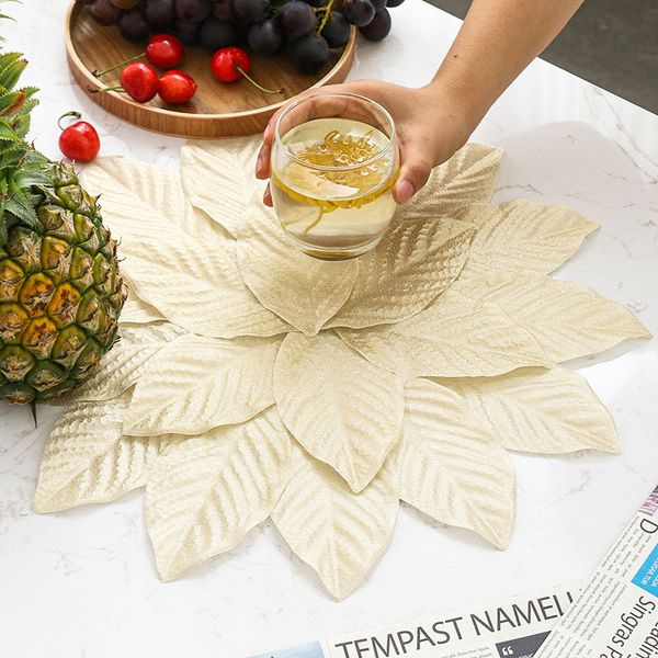 39*39 plastic round table napkins golden simulation flower mosaic mat in the kitchen table leaves christmas individual placemats
39*39 plastic round table napkins golden simulation flower mosaic mat in the kitchen table leaves christmas individual placemats