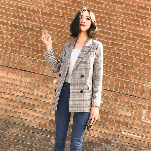 women's suits & blazers fashion women and jackets long sleeve spring female jacket plaid office coat blazer feminino suit yq142, White;black
women's suits & blazers fashion women and jackets long sleeve spring female jacket plaid office coat blazer feminino suit yq142, White;black