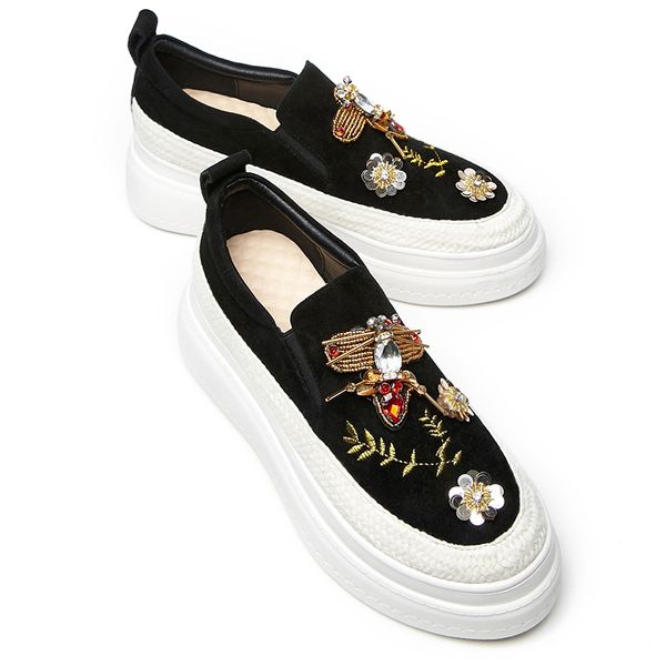 platform loafers women 2020 spring embroidered red casual thick sole shoes luxury sequins slip on wedges shoes woman sneakers, Black
platform loafers women 2020 spring embroidered red casual thick sole shoes luxury sequins slip on wedges shoes woman sneakers, Black