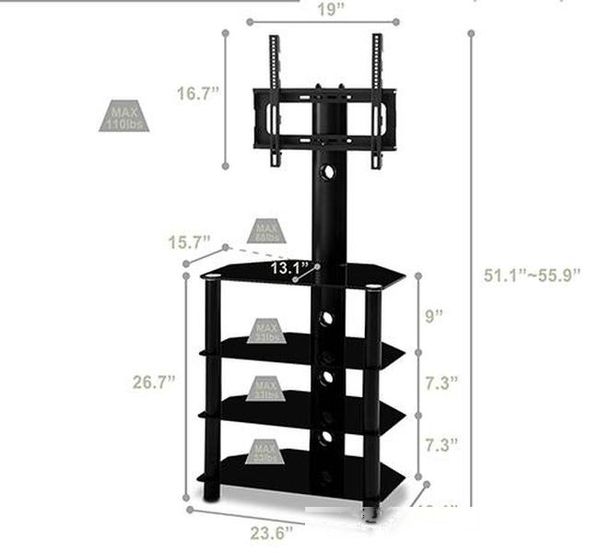 tv mount bracket adjustable floor mobile stand multi-function tempered safety glass metal frame 32-55 black c0061 us stock
tv mount bracket adjustable floor mobile stand multi-function tempered safety glass metal frame 32-55 black c0061 us stock