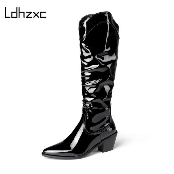 ldhzxc 2020 patent leather women knee high heel boots women for wedding boots thich high heels female plus size 34-46, Black
ldhzxc 2020 patent leather women knee high heel boots women for wedding boots thich high heels female plus size 34-46, Black