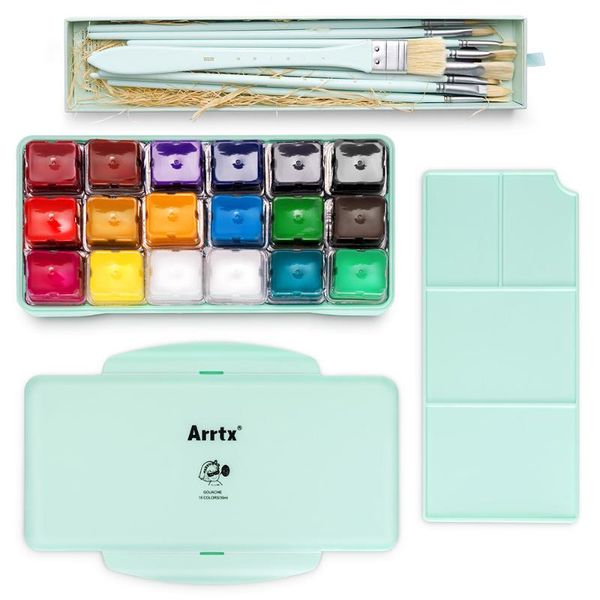 arrtx 18 colors professional gouache paints set 30ml unique jelly cup design gouache paint for students artists beginner+brushes
arrtx 18 colors professional gouache paints set 30ml unique jelly cup design gouache paint for students artists beginner+brushes