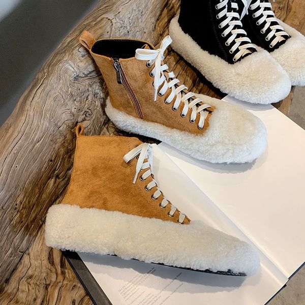 mezereon winter boots women natural fur snow boots girls soft flat shoes warm plush inside lace-up fur botas, Black
mezereon winter boots women natural fur snow boots girls soft flat shoes warm plush inside lace-up fur botas, Black