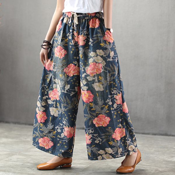 women's jeans wide leg female 2021 beautiful printing flower elastic waist drawstring pants loose plus size blue woman
women's jeans wide leg female 2021 beautiful printing flower elastic waist drawstring pants loose plus size blue woman