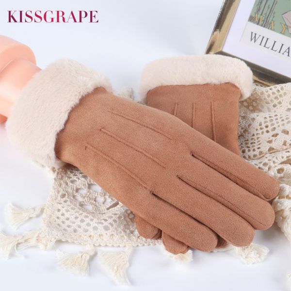 five fingers gloves 2021 women winter fashion windproof double-layer furry touch screen suede leather outdoor warm, Blue;gray
five fingers gloves 2021 women winter fashion windproof double-layer furry touch screen suede leather outdoor warm, Blue;gray