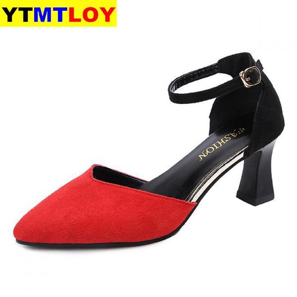 high heels women pumps platform suede shoes women ankle strap thick heeled ladies shoes comfortable working plus 35-44, Black
high heels women pumps platform suede shoes women ankle strap thick heeled ladies shoes comfortable working plus 35-44, Black