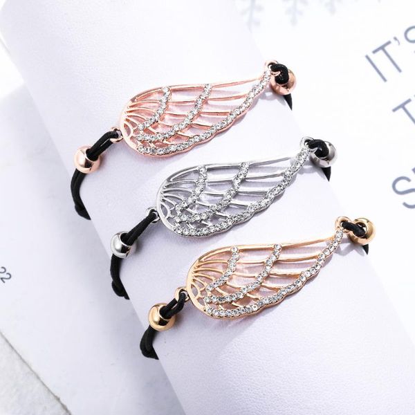rhinestone angel wing charm bracelets for girls women hand jewelry adjustable rope rose gold silver color bracelet femme 2020, Golden;silver
rhinestone angel wing charm bracelets for girls women hand jewelry adjustable rope rose gold silver color bracelet femme 2020, Golden;silver