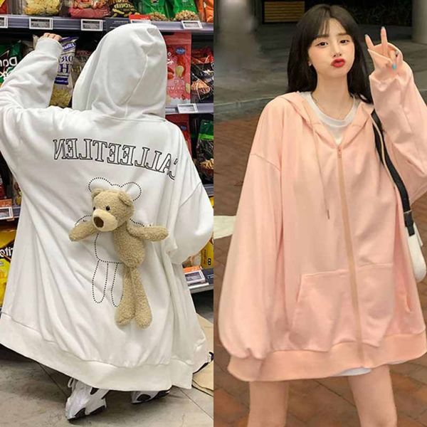 2020 autumn new korean style loose slimming coat sweater coatback bear detachable hooded long sleeve sweater coat for women mqy1v, Black
2020 autumn new korean style loose slimming coat sweater coatback bear detachable hooded long sleeve sweater coat for women mqy1v, Black