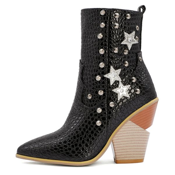 wedge ankle boots cowboy boots for women shoes 2020 winter white fur luxury rivets short party shoes woman large size 48, Black
wedge ankle boots cowboy boots for women shoes 2020 winter white fur luxury rivets short party shoes woman large size 48, Black