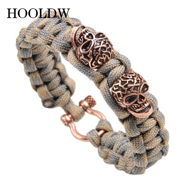charm bracelets hooldw fashion bracelet retro punk skull braided wristband for men women woven parachute rope bangles, Golden;silver
charm bracelets hooldw fashion bracelet retro punk skull braided wristband for men women woven parachute rope bangles, Golden;silver