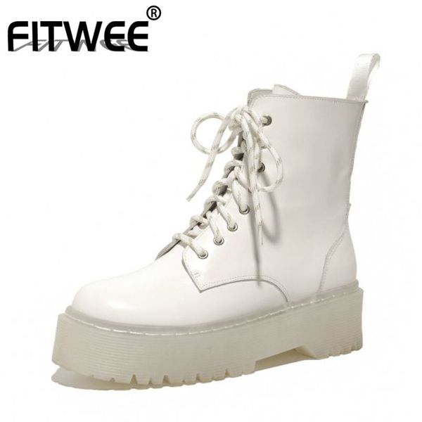 fitwee genuine leather women ankle boots fashion platform thick bottom winter shoe woman casual daily lady footwear size 33-40, Black
fitwee genuine leather women ankle boots fashion platform thick bottom winter shoe woman casual daily lady footwear size 33-40, Black