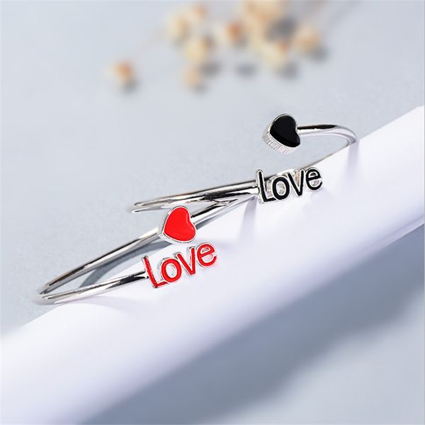 red&black glaze heart bangle women trendy letter love s stamp charm bracelet for wedding gift
red&black glaze heart bangle women trendy letter love s stamp charm bracelet for wedding gift