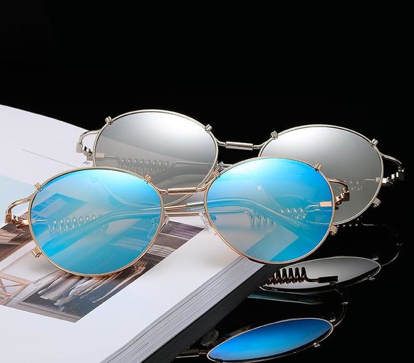 2020 fashion retro steampunk round metal sunglasses for men and women brand design double spring leg colorful sun glasses uv400, White;black
2020 fashion retro steampunk round metal sunglasses for men and women brand design double spring leg colorful sun glasses uv400, White;black