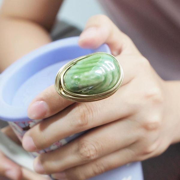 cluster rings manilai bohemia handmade ceramic for women fashion jewelry gold color wire helical wound beads finger ring, Golden;silver
cluster rings manilai bohemia handmade ceramic for women fashion jewelry gold color wire helical wound beads finger ring, Golden;silver
