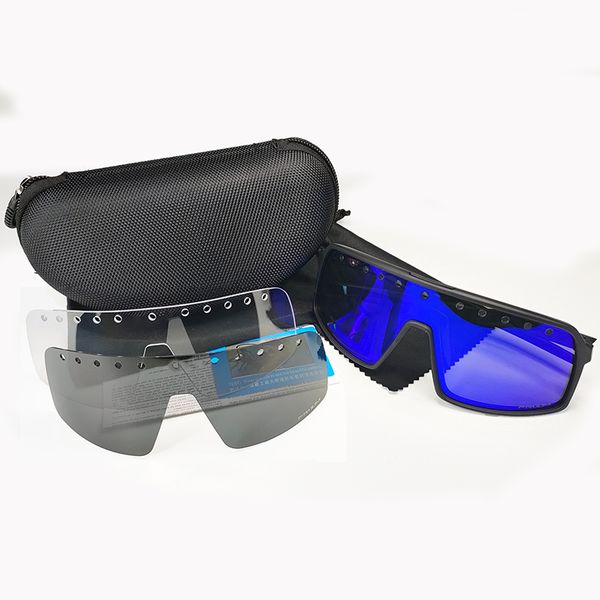 Brand Eyewear Black Polarized Lens Cycling Glasses Men Women Bike Sunglasses Sport Bicycle Eyewear Outdoor Eyewear Goggle 3 Pcs Lens