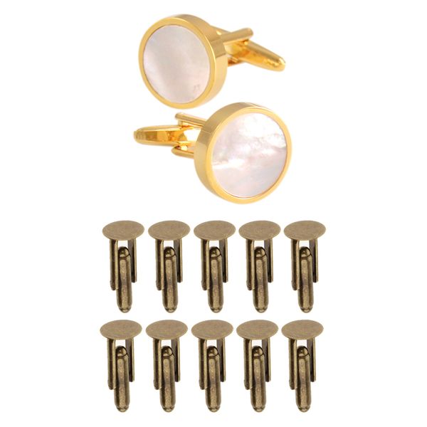 12 pcs white shell cufflinks business shirt bronze cufflinks wedding jewelry, Silver
12 pcs white shell cufflinks business shirt bronze cufflinks wedding jewelry, Silver
