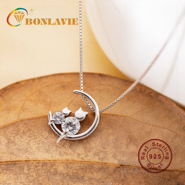 bonlavie moon cat necklace women 925 sterling silver inlaid kitten collarbone chain simple accessories
bonlavie moon cat necklace women 925 sterling silver inlaid kitten collarbone chain simple accessories