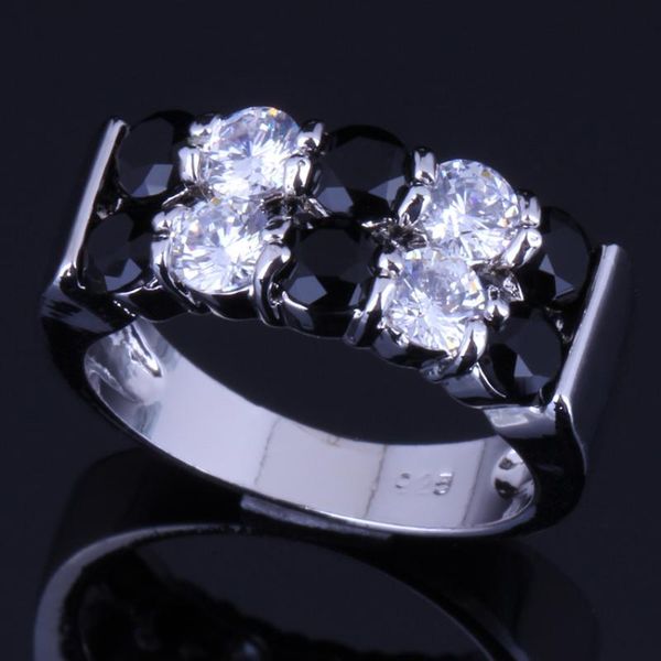 cluster rings resplendent round black cubic zirconia white cz silver plated ring v0081, Golden;silver
cluster rings resplendent round black cubic zirconia white cz silver plated ring v0081, Golden;silver