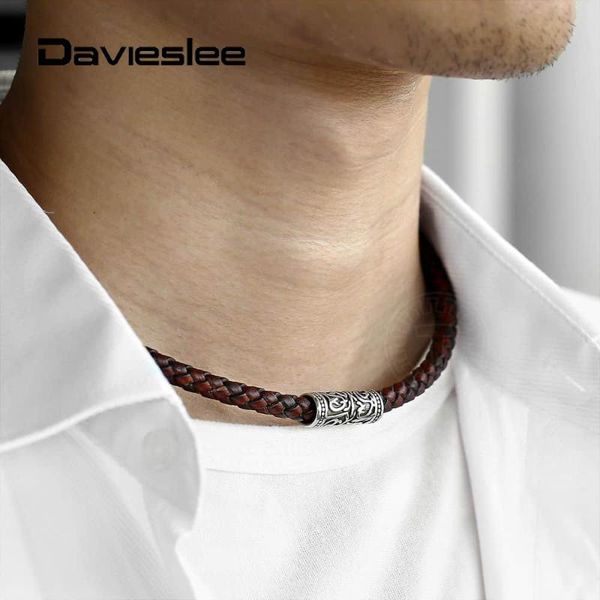 chokers 5/6mm brown genuine leather necklace for men women choker stainless steel stylish vine pattern charm magnetic clasp 18" ddn112, Golden;silver
chokers 5/6mm brown genuine leather necklace for men women choker stainless steel stylish vine pattern charm magnetic clasp 18" ddn112, Golden;silver