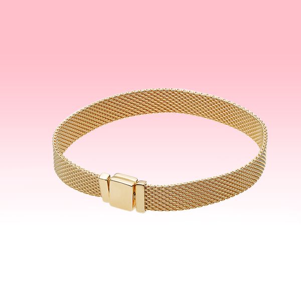 Mens Yellow gold plated Watch Strap style Bracelets Summer Jewelry for Pandora 925 Silver Mesh Bracelet with Original box for Women
Mens Yellow gold plated Watch Strap style Bracelets Summer Jewelry for Pandora 925 Silver Mesh Bracelet with Original box for Women