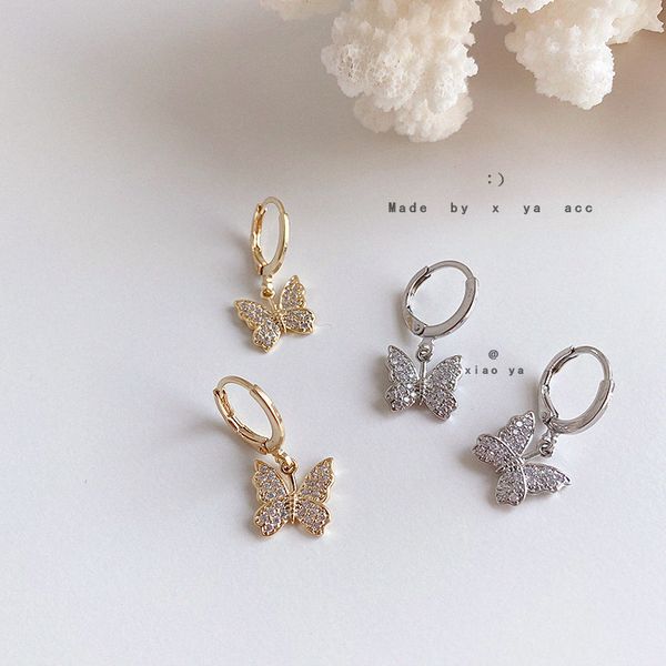 shiny side new accessories crystal butterfly hoop earrings for women fashion jewelry simple style zirconia earrings, Golden;silver
shiny side new accessories crystal butterfly hoop earrings for women fashion jewelry simple style zirconia earrings, Golden;silver