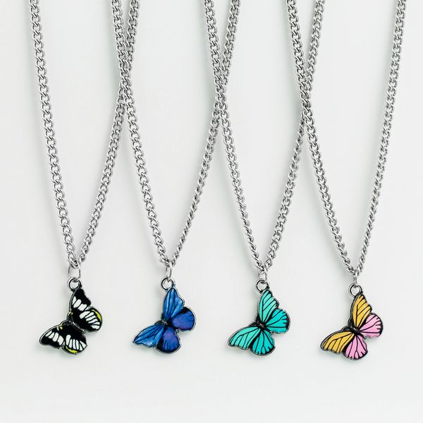 4pcs high-quality fashion color butterfly alloy dripping oil spell color temperament hip-hop clavicle necklace, Silver
4pcs high-quality fashion color butterfly alloy dripping oil spell color temperament hip-hop clavicle necklace, Silver