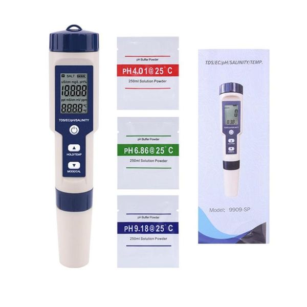 5 in 1 tds/ec/ph/salinity/temperature meter digital water quality monitor tester for pools drinking water aquariums
5 in 1 tds/ec/ph/salinity/temperature meter digital water quality monitor tester for pools drinking water aquariums