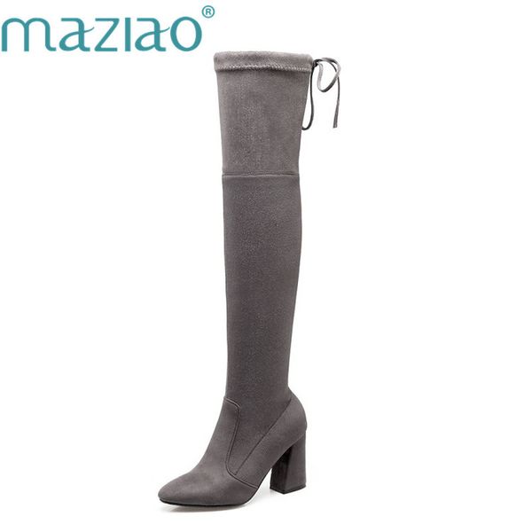 maziao women stretch faux suede thigh high boots fashion over the knee boots high heels woman shoes black gray wine red
maziao women stretch faux suede thigh high boots fashion over the knee boots high heels woman shoes black gray wine red