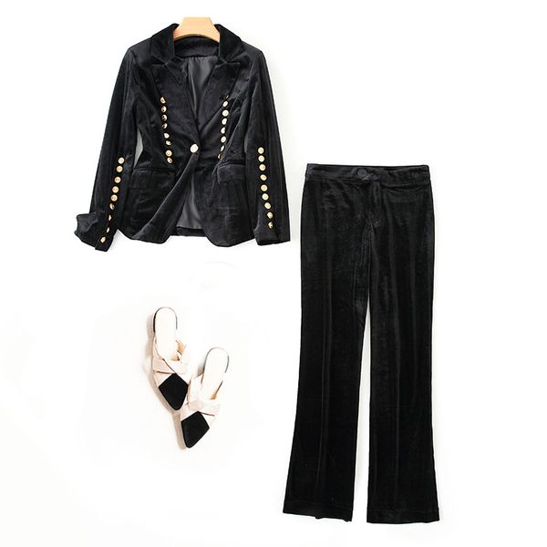 velvet uniform women pant suits 2 piece set slim blazer jacket office lady business celebrity evening runway party suit, White
velvet uniform women pant suits 2 piece set slim blazer jacket office lady business celebrity evening runway party suit, White