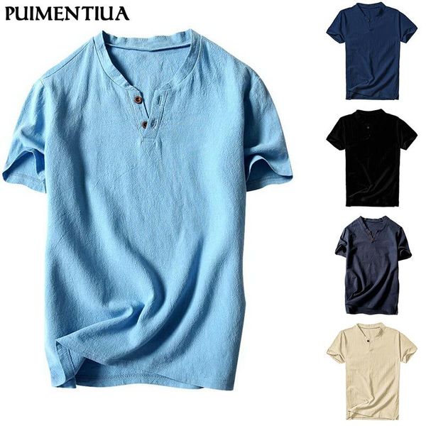 puimentiua summer fashion mens v-neck cotton linen short sleeve casual henley t-shirt homme button solid slim tees shirts, White;black
puimentiua summer fashion mens v-neck cotton linen short sleeve casual henley t-shirt homme button solid slim tees shirts, White;black