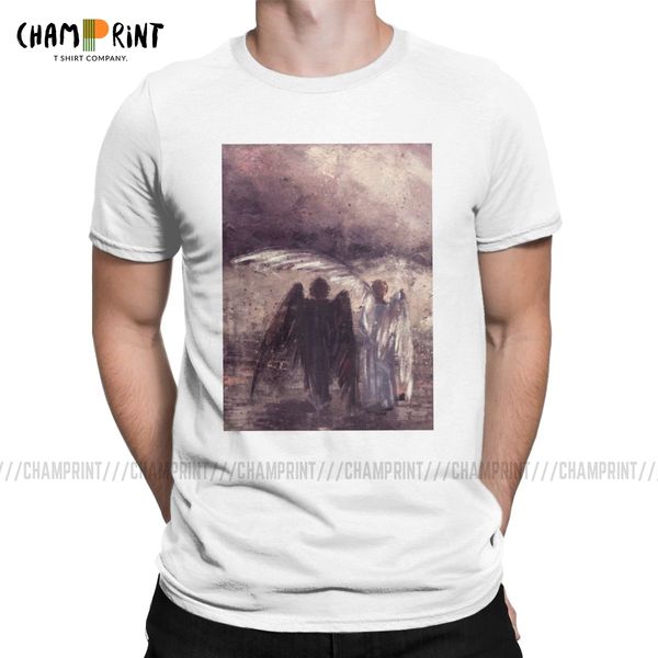 on our own side men t shirt good omens ineffable aziraphale crowley funny tees short sleeve t-shirts cotton party