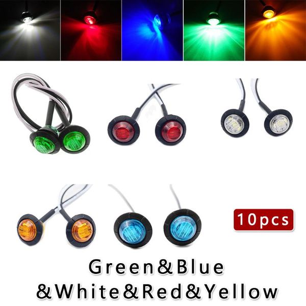 10pcs dc12v led round trailer side lamp indicator clearance light waterproof 
10pcs dc12v led round trailer side lamp indicator clearance light waterproof