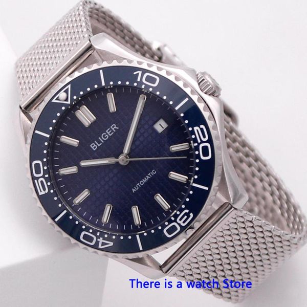 bliger 41mm blue dial automatic mechanical mens watch sapphire glass luminous waterproof calendar wristwatch men, Slivery;brown
bliger 41mm blue dial automatic mechanical mens watch sapphire glass luminous waterproof calendar wristwatch men, Slivery;brown