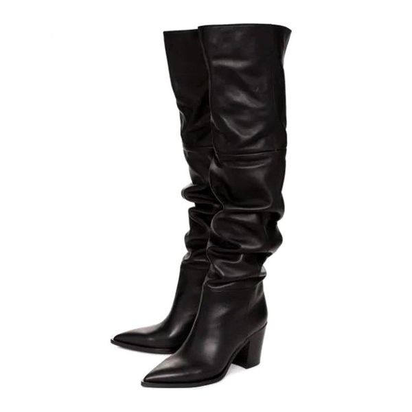 stylesowner brand designer high heels winter over the knee high boots woman pointed toe warm snow leather women boots, Black
stylesowner brand designer high heels winter over the knee high boots woman pointed toe warm snow leather women boots, Black