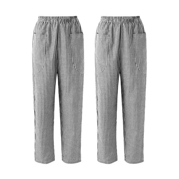 2x women elastic waist striped pockets loose cotton linen long harem pants casual overalls trousers black s, Blue
2x women elastic waist striped pockets loose cotton linen long harem pants casual overalls trousers black s, Blue