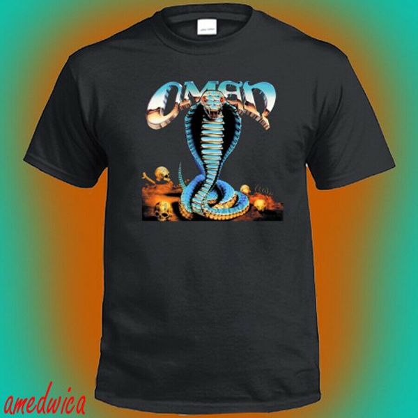 omen warning of danger music legend logo mens black t-shirt